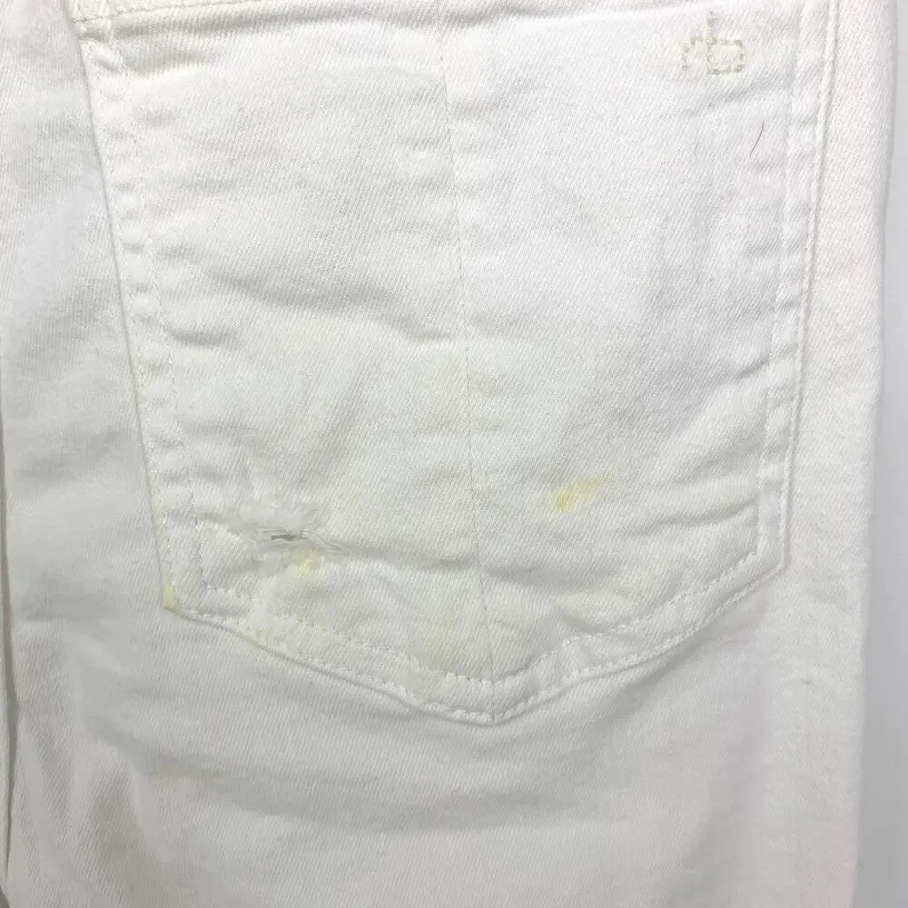 Rag & Bone Nina High Rise Flare Leg Jeans Womens Size 26 Summer White Distressed